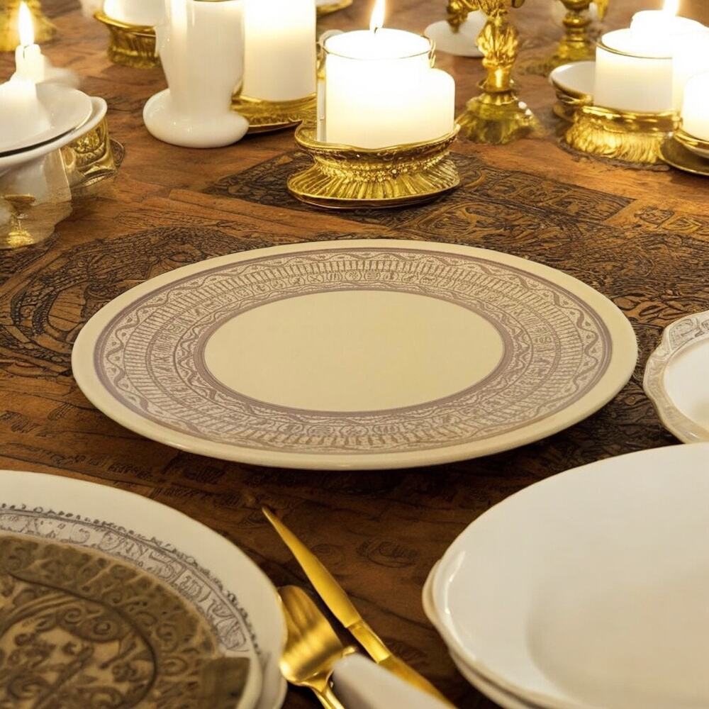 VTG TS&T Ironstone Shades Of Grandeur Pharaoh's Gold Ceramic 10.5" Dinner Plate